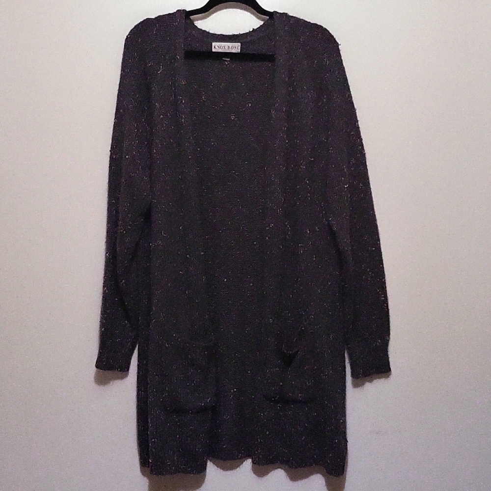 Grey multi-colored cardigan